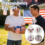 BBLYBD 4th of July Embroidery Kit, 4 Set Patriotic Cross Stitch Craft Kits for Beginners with Pre-Printed Embroidery Fabric, Hoops, Step-by-Step Instructions, Color Threads & Needles (Red White Blue)
