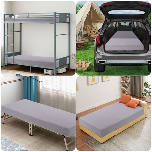 URZGU Cot Sheets 31" x 75", 4 Piece Cot Sheet Set, Fitted for Narrow Twin Mattress/RVs Bunk/Camper Bunks/Guest/Army Cots, Soft & Breathable Camper Bedding Set, Gray URZGU