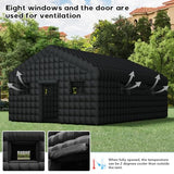 EROMMY 30x20x13 FT Large Black Inflatable Nightclub, Blow Up Party Tent Portable with 1100W Blower, Disco Night Club Tent for Adult Birthday Party Business Rental EROMMY
