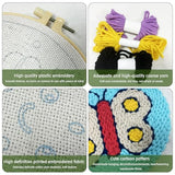 JOZYSH Punch Needle Embroidery Starter Kits for Beginners Cute Cartoon Animal Embroidery Hoops,Color Threads,Instructions and Needles,DIY Adults Embroidery (Fox)