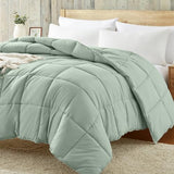 Homelike Moment Twin Comforter Duvet Insert - Green Down Alternative Bed Comforter Twin Size, Lightweight Bedding Comforters Quilted Soft All Season Solid Green Homelike Moment