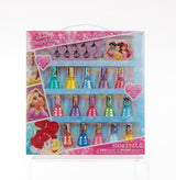 Disney Princess 15 Piece Water-Based Nail Polish with 3 Toe Spacers, Quick Dry, Peel Off, Gift Kit Set for Kids Girls, Ages 3 by Townley Girl Townley Girl