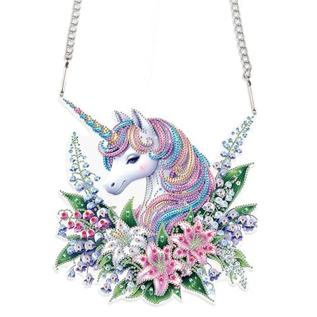JISHSHAY Diamond Painting Hanging Unicorn Diamond Art Pendant Flower Gem Art Wind Chimes Gem Painting Hanging Pendant Mosaic Kits for Adults Windchimes Embroidery Kit Suncatchers Sun Catchers JISHSHAY