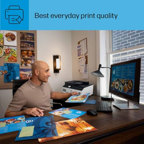 HP Smart -Tank Plus 651 Wireless All-in-One Ink -Tank Printer, up to 2 Years of Ink in Bottles, Auto Document Feeder, Mobile Print, Scan, Copy, Works with Alexa (7XV38A) HP