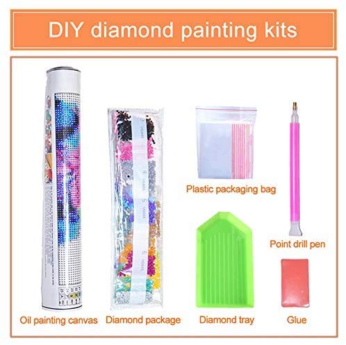 Uoopati Psychedelic Art DIY 5D Diamond Painting Set Pink Green Neon Flower Digital Abstract Round Drill Rhinestone Embroidery Arts Craft for Home Wall Decoration, 12x12 Inch Svnthqp