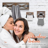 Autumn Alley Farmhouse Rustic Towel Rack Holder - Wood Towel Rack - 24" - Farmhouse Towel Holder for Rustic Bathroom and Farmhouse Kitchen Style Décor - Wall Mounted, Rustic Towel Bar Autumn Alley