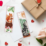 ACRNIGHEET 6 PCS Cross Stitch Bookmark Kit Animals Patterns DIY Stamped Embroidery Bookmark Kit DIY Bookmarks Crossstitch Kits Adul Stamped Embroidery Bookmarks with Instructions 11CT