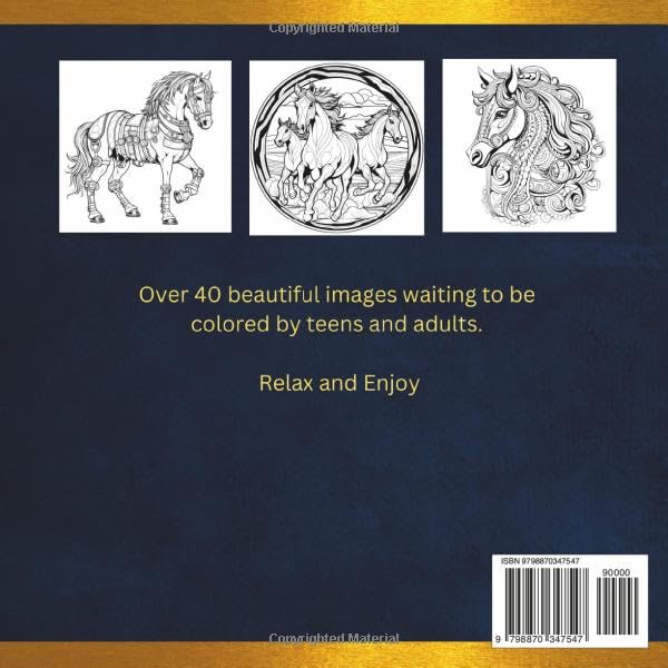 Mandala Horses: A Coloring Book for Teens & Adults