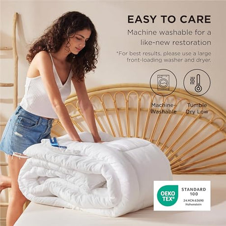 Bedsure Comforter Duvet Insert - Quilted Comforters Full Size, All Season Duvet, GentleSoft Down Alternative Bedding, with 8 Tabs, Gifts for Women/Men, White, Full 86 x 82 Inches Bedsure