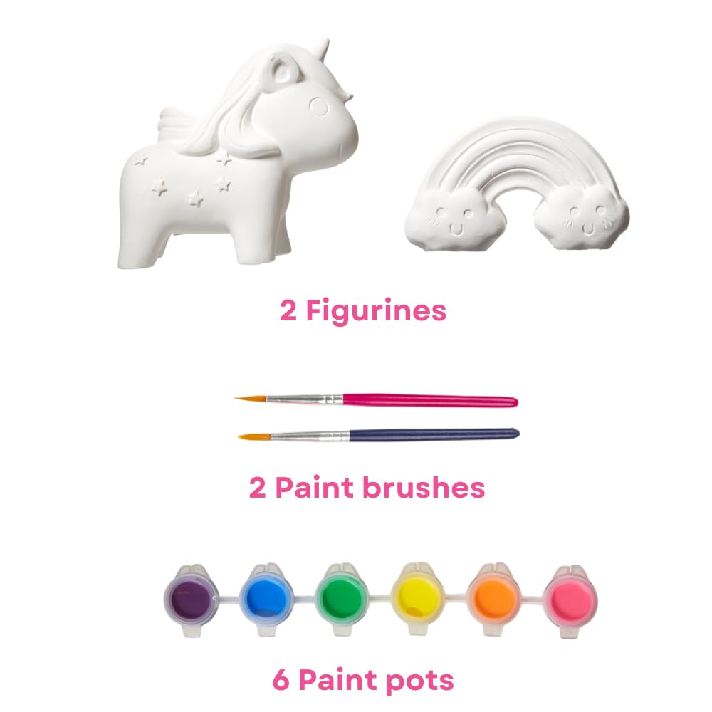 Innovative Designs Create N’ Style DIY Paint Your Own Figurines Arts and Crafts Set for Girls, Unicorn and Rainbow Figures Innovative Designs