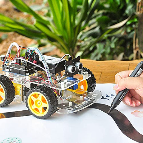 OSOYOO Robot Car Starter Kit for Arduino | STEM Remote Controlled App Educational Motorized Robotics for Building Programming Learning How to Code | IOT Mechanical DIY Coding for Teens Adults OSOYOO
