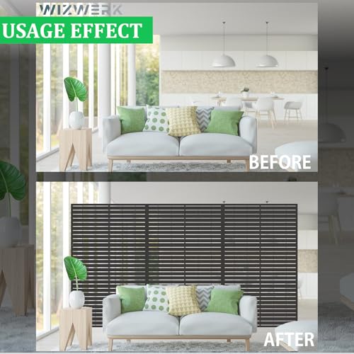 6FT Outdoor Metal Privacy Screen – Decorative Privacy Fence and Room/Garden Divider, Weather-Resistant Freestanding Panel with Stand, Durable Steel for Patio, Garden, Balcony, or Backyard WIZWERK