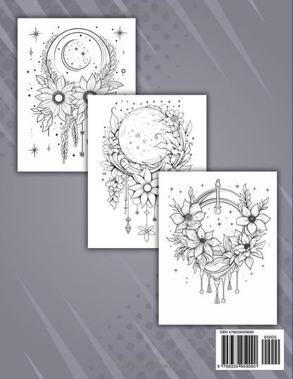 Chic Boho Moon Coloring Book for Adults: Mystical Moon Designs with a Boho Flair