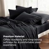 Bedsure King Size Sheets Set - 4 Pieces Soft King Sheets - Breathable & Cooling - Hotel Luxury - Easy Care Polyester Microfiber Bedding for Women, Men, Black Bedsure