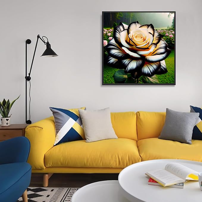 Axquilon Flowers Diamond Art Kits for Adults - Flower Diamond Painting Kits for Adults Beginner, DIY 5D Full Drill Gem Art for Home Wall Decor 12x12 inch Axquilon