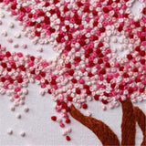 Arte Vita Embroidery Starter Kit Pink Pattern Full Range DIY Beginner Hand Stitch Set Including Stamped Cloth, Bamboo Hoop, Color Threads, Needles, Nature Cherry Blosson Tree