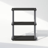 Furinno Turn-N-Tube 3-Tier Multipurpose Compact Bookshelf, Bookcase, Black/Grey Furinno