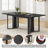 Itaar 5-Piece Dining Table Set for 4-6 People, 63" Extendable Kitchen Table and 4 Cushion Chairs, Dining Room Table with MDF Board & Metal Frame for Small Space, Easy Clean, Black Itaar