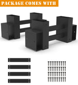 BALIE SPACE Outdoor Firewood Rack Brackets Kit for Fire Wood Pile Storage, Adjustable log stacking Stand Holder for 2x4 lumber, Black, Set of 2… BALIE SPACE