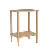 LUCKNOCK Side Table, 2-Tier Solid Wood End Table with Storage Shelf, Slim Nightstand Bedside Table for Small Spaces, Bedroom, Living Room, Entryway, Farmhouse, No-Tool Assembly. LUCKNOCK