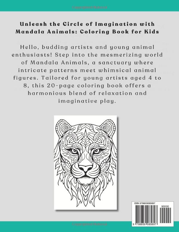 Mandala Animals: Coloring Book for Kids - Calming Art for Kids, Mindfulness Activity, Mandala Animal Coloring