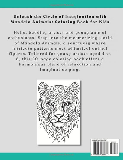 Mandala Animals: Coloring Book for Kids - Calming Art for Kids, Mindfulness Activity, Mandala Animal Coloring