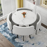 Coffee Table and Chair Set,Office Table and Chair Set, Round Conference Table, Reception Negotiation Table Set with 4 Chairs for Lounge, Living Room, Kitchen OOIKVCC