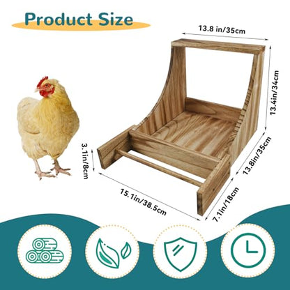 kathson Chicken Nesting Box with Perch,Wood Chickens Coop Nesting Boxes Single Compartment Hen Nesting Box Big Duty Laying Nest Boxes for Hens Ducks and Poultry(1 Pcs) - WoodArtSupply