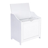 Household Essentials Single Load Hamper Cabinet Seat, White Household Essentials