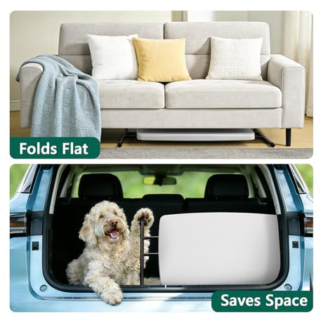 MAKE CHANGES Folding Table 30 Inch - Small Desk Adjustable Height TV Tray for Laptop, Couch, Camping - Heavy Duty Utility Foldable Table for Small Spaces, No Assembly Required, White Granite MAKE CHANGES
