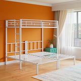Bellemave Triple Bunk Bed for Kids, Adults, Teens, Twin Over Twin Metal Bunk Beds for 3 Kids, 3 bunk beds（Heavy Metal, White） Bellemave