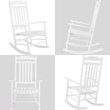 MAMIZO Soild Wood Outdoor Rocking Chair with High Back, Porch Rocking Chairs Oversized Easy to Assemble for Porch Garden, Lawn, Balcony, Backyard, Wooden Rocking Chair Outdoor and Indoor (White) MAMIZO