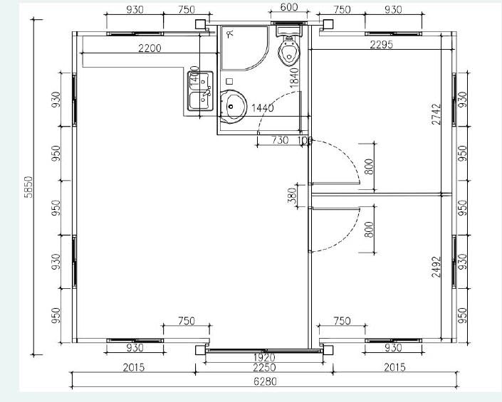 Nexiqe Tiny House for Adults Living, Expandable Container House, Prefabricated Mobile House, 2 bedrooms 1 Bathroom and Kitchen Portable House - WoodArtSupply