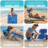 Ostrich the Original Chaise 72 x 22 Inch Lounge Portable Reclining Lounger, Outdoor Patio, Beach, Lawn, Camping, or Pool Tanning Chair, Ocean Blue