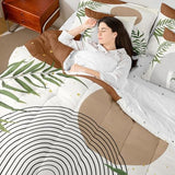 Erosebridal Boho Mid Century 7 Pcs Bedding Set Queen, Modern Bohemian Minimalist Comforter Set with Sheets, Abstract Geometric Bed in A Bag for Kids Adults, Retro Aesthetic Brown Circle Bed Sets Erosebridal