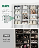 Hzuaneri Shoe Storage Cabinet, 48 Pairs Free Standing Closet Organizer, 9 inch Widened Cell Wood Shoe Organizer, 12 Tiers Vertical Space Saving Shoe Rack for Entryway, Cloakroom, White SR39603X Hzuaneri