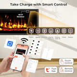 Eueiriup 50" Smart WiFi Electric Fireplace Narrow Bezel in Wall Recessed & Wall Mounted Fireplace Heater with App, Remote Control, Log Flame Option, 750/1500W for Indoor Used Heater Eueiriup