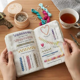 Embroidery Stitch Book Kit for Adults & DIY Craft Lovers,Portable Embroidery Kit for Beginners Enthusiasts,Includes Guide to 106 Patterns with Tools & Tutorials and 86-Piece Sewing Tool Kit(1 Set)