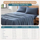 Casa Platino Bedding Sheets & Pillowcases, 3 Piece Set, Pre-Washed Fade Resisitant Cozy Twin Bed Set, 100% Hydro-Brushed Microfiber, Twin Sheet fits up to 15 inch Mattress- Estate Blue Casa Platino