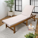 JONATHAN Y LNG1102A Mallorca 77.17"x23.62" Modern Classic Foldable Adjustable Wood Chaise Outdoor Lounge Chair with Cushion & Wheels, for Pool, Deck, Poolside, Beige/Natural