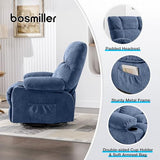 MAHOMICO Recliner Chair Oversized Swivel Rocker with Vibration Massage & Lumbar Heating, 360° Swivel, USB Charging Port, Cup Holders & Side Pocket for Living Room