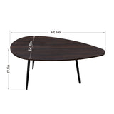 SAYGOER Oval Coffee Table Espresso Wood Mid Century Modern Coffee Tables Unique Retro Farmhouse Accent Center Sofa Rustic Table for Living Room Home Office Easy Assembly, Dark Brown SAYGOER