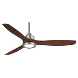 MINKA-AIRE F749L-BN Skyhawk 60 Inch LED Ceiling Fan with Carved Wood Blades, Integrated LED Light and DC Motor in Brushed Nickel Finish MINKA-AIRE