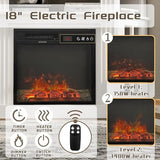 Flamaker Fireplace Corner TV Stand for TVs up to 55 Inch, Entertainment Center with 18" Fireplace, TV Console Table with Glass Door Storage Cabinet and Open Shelf (White) Flamaker