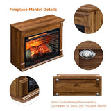 Innoflame 28" Electric Fireplace with Mantel, Freestanding Fireplaces with Realistic Flame & Logs, Remote Control, Timer, Adjustable 4 Flame Brightness, Indoor Fireplace for Living Room & Bedroom Innoflame