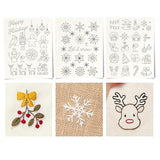 Stick and Stitch Embroidery Patterns, Holiday/Snowflake Designs, Water Soluble Embroidery Stabilizer Transfer Paper, Adult Beginner Hand Embroidery Kit for Gifts (Holiday 3 Pages)