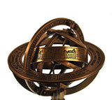 5" Nautical Brass Armillary Sphere World Globe Rosewood Base Table Decor Gift Nautical Replica Hub