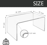 VDGPWA Premium Acrylic Coffee Table, 32" L*16" W *16" H, 3/5" Thick Clear Coffee Table for Living Room, Rectangle Lucite Coffee Table Modern Waterfall Coffee Table Acrylic Furniture VDGPWA