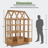 MCombo Wooden Greenhouse, Outdoor Greenhouse with Adjustable Roof Vent and 8 Lockable Door for Backyard/Outdoor Use, (48" x 38.8" x 83.9") 0851 MCombo