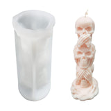 3D Skull Candle Mold Column Halloween Silicone Resin Mold for Aromatherapy Candles Resin Casting Homemade Wax Making Polymer Clay DIY Craft ZAKVOOR